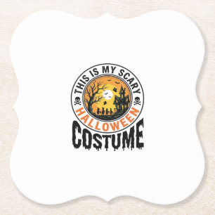 Dessous-de-verre En Papier Chemise de costume d'Halloween effrayant avec grav