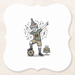 Dessous-de-verre En Papier Chemise de garçon de football d'anniversaire Dab G