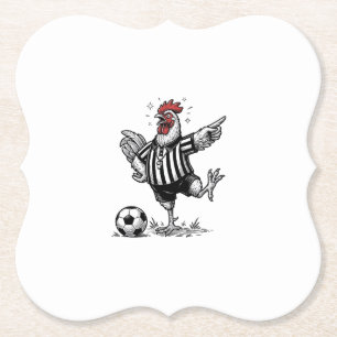 Dessous-de-verre En Papier Chemise de gravure vintage de football de poulet d