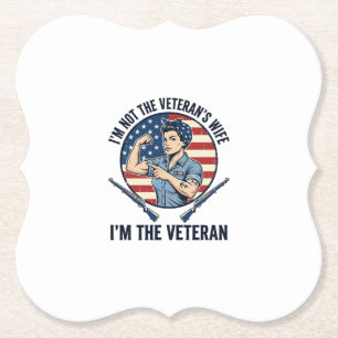 Dessous-de-verre En Papier Chemise de gravure vintage patriotique de vétéran