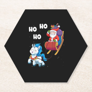 Dessous-de-verre En Papier Chemise de licorne de Noël Magique Xmas Père Noël