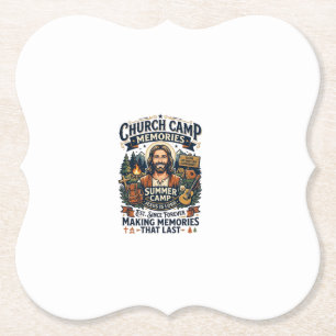 Dessous-de-verre En Papier Chemise de nostalgie du camp VBS de l'église de Jé