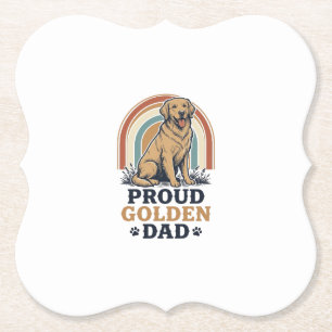Dessous-de-verre En Papier Chemise de papa Golden Retriever Cadeau de père de