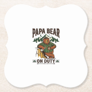 Dessous-de-verre En Papier Chemise de papa ours en service pour la fête des p