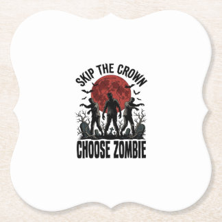 Dessous-de-verre En Papier Chemise de princesse zombie Graphique d'horreur vi