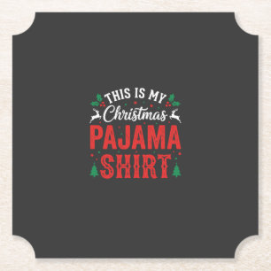 Dessous-de-verre En Papier Chemise de pyjama de Noël drôle de vacances