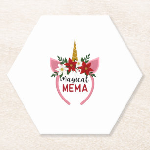 Dessous-de-verre En Papier Chemise de pyjama de Noël Magical Mema Licorne