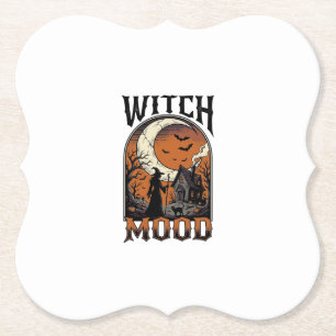 Dessous-de-verre En Papier Chemise de sorcière Halloween Design de Lune Hanté