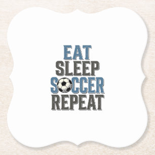 Dessous-de-verre En Papier Chemise de typographie vintage Soccer Eat Sleep Re