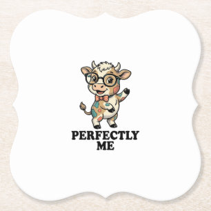 Dessous-de-verre En Papier Chemise de vache mignonne avec lunettes Vibes parf