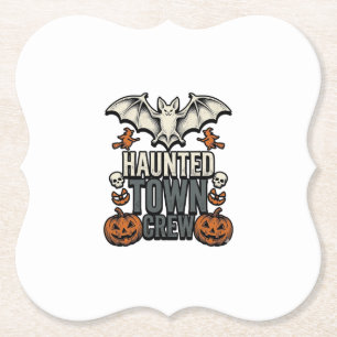 Dessous-de-verre En Papier Chemise de ville hantée Vintage Halloween Chauve-s