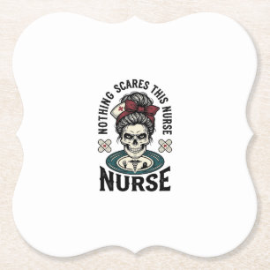 Dessous-de-verre En Papier Chemise d'infirmière Halloween Graphique de crâne 