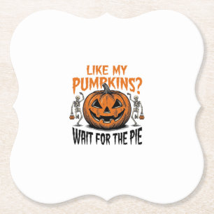 Dessous-de-verre En Papier Chemise drôle de tarte d'Halloween squelette citro