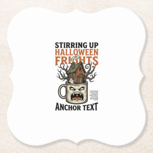 Dessous-de-verre En Papier Chemise graphique de mug hanté Halloween Café effr