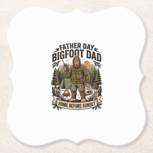 Dessous-de-verre En Papier Chemise Papa Bigfoot Fête des Pères Bois Papa Rétr