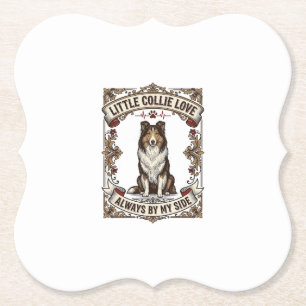 Dessous-de-verre En Papier Chemise pour amateur de chien Collie avec citation