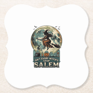 Dessous-de-verre En Papier Chemise Sorcière de Salem Gravure Vintage Humour É