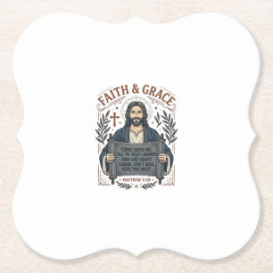 Dessous-de-verre En Papier Chemise vintage brodée de Jésus en point de croix