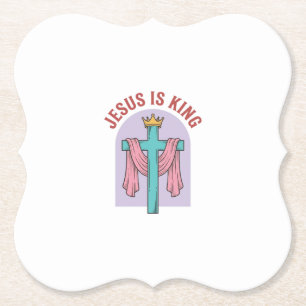 Dessous-de-verre En Papier Chemise Vintage Couronne Croix Jésus Est Roi