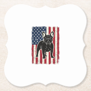 Dessous-de-verre En Papier Chemise vintage drapeau chien bouledogue français 