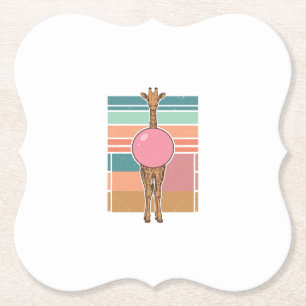Dessous-de-verre En Papier Chemise vintage girafe bubble gum gravure Design_1