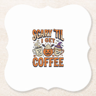 Dessous-de-verre En Papier Chemise vintage Halloween Café Épouvantable jusqu'