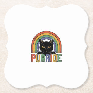 Dessous-de-verre En Papier Chemise vintage Purride Chat Noir Arc-en-Ciel Desi