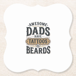 Dessous-de-verre En Papier Chemises Vintage pour Papas Géniaux avec Tatouages