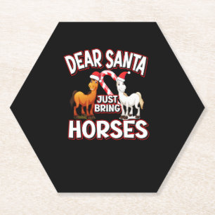 Dessous-de-verre En Papier Cher Père Noël, viens d'apporter des chevaux