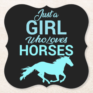 Dessous-de-verre En Papier Cheval Gallop Une Fille Qui Aime Les Chevaux