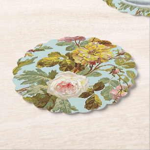 Dessous-de-verre En Papier Chic élégant Vintage rose rose Motif