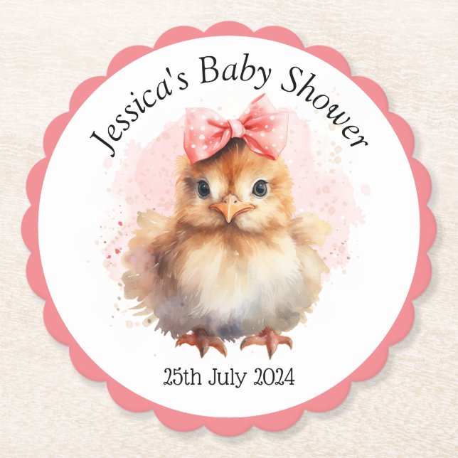 Dessous-de-verre En Papier Chick bébé mignon (Devant)