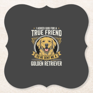 Dessous-de-verre En Papier Chien Ami Véritable Golden Retriever