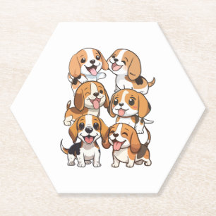 Dessous-de-verre En Papier chien beagle joyeux