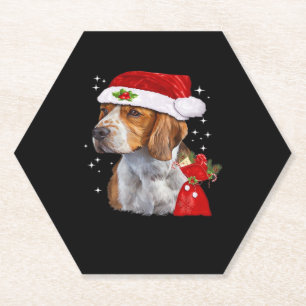 Dessous-de-verre En Papier Chien beagle Noël T Chemise Chien Famille Noël