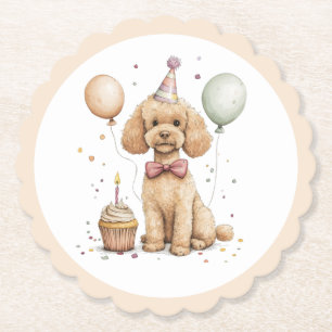 Dessous-de-verre En Papier Chien Caniche Standard de Anniversaire