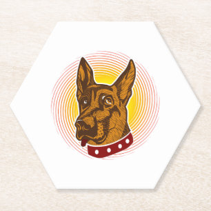 Dessous-de-verre En Papier Chien de garde Berger belge Malinois