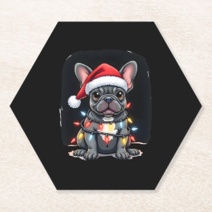 Dessous-de-verre En Papier Chien de Noël Chien Français Chien de taureaux Noë