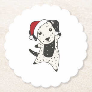 Dessous-de-verre En Papier Chien de Noël Dalmatien Animaux d'hiver Chiens
