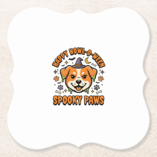 Dessous-de-verre En Papier Chien Halloween Pattes Épurées