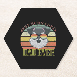 Dessous-de-verre En Papier Chien Vintage meilleur Schnauzer papa jamais Tshir