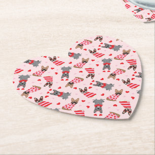 Dessous-de-verre En Papier Chiens de Saint-Valentin