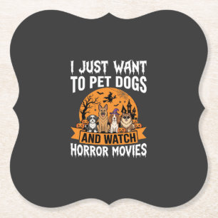 Dessous-de-verre En Papier Chiens drôles d'Halloween vecteur de films d'horre