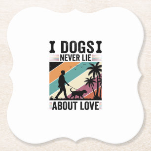 Dessous-de-verre En Papier Chiens ne mentent jamais sur l'amour Vintage prome