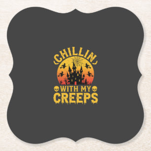 Dessous-de-verre En Papier Chillin Halloween Avec Mes Creeps Château Hanté De