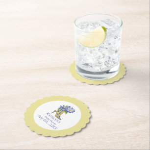 Dessous-de-verre En Papier Chinoiserie jaune haute chaussure Fête des mariées