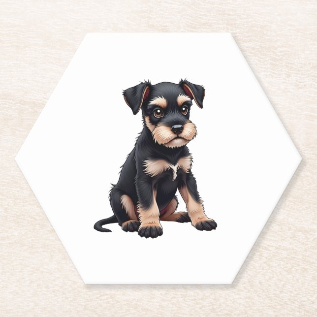 Dessous-de-verre En Papier Chiot Schnauzer Miniature (3) (Devant)