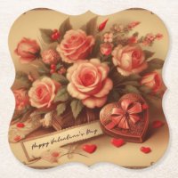Chocolats et fleurs de la Saint-Valentin vintage