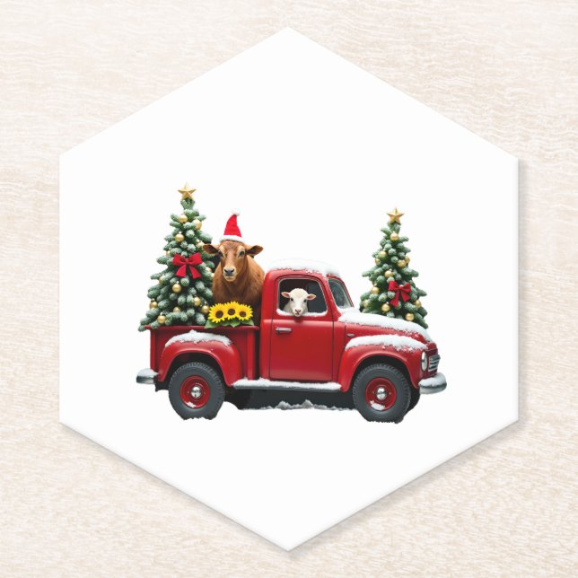 Dessous-de-verre En Papier Christmas Farm (2) (Devant)