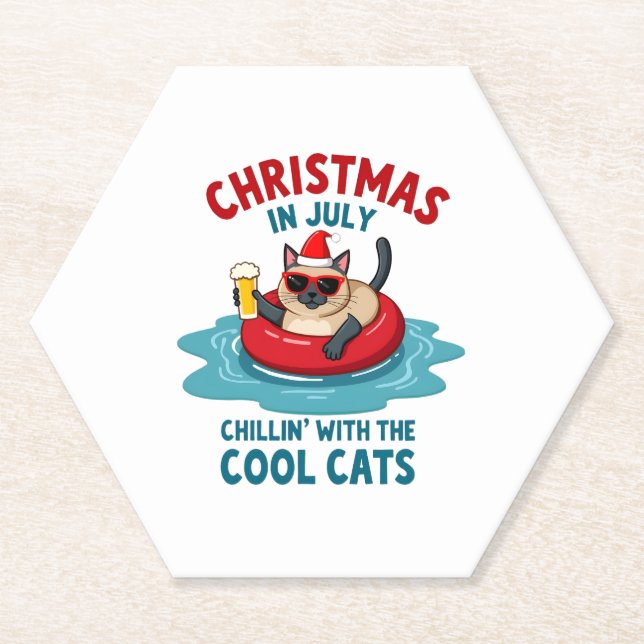 Dessous-de-verre En Papier Christmas In July Daddy Mommy Chillin With The Sia (Devant)